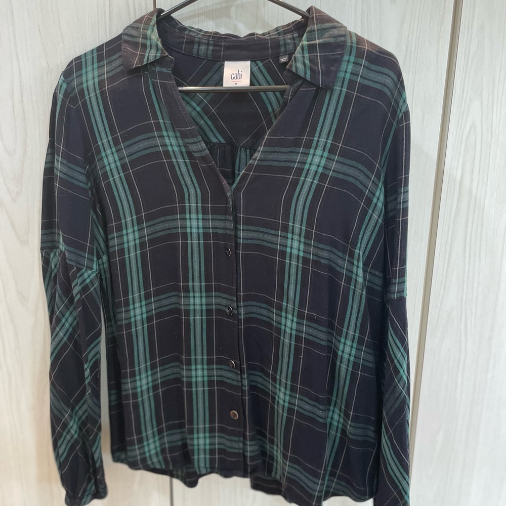 CAbi plaid women’s blouse. Size Medium
